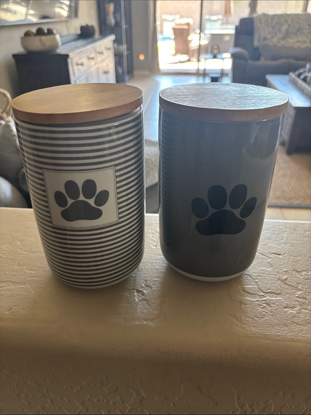 Set of 2 Design Imports Ceramic Dog Treat Jars
